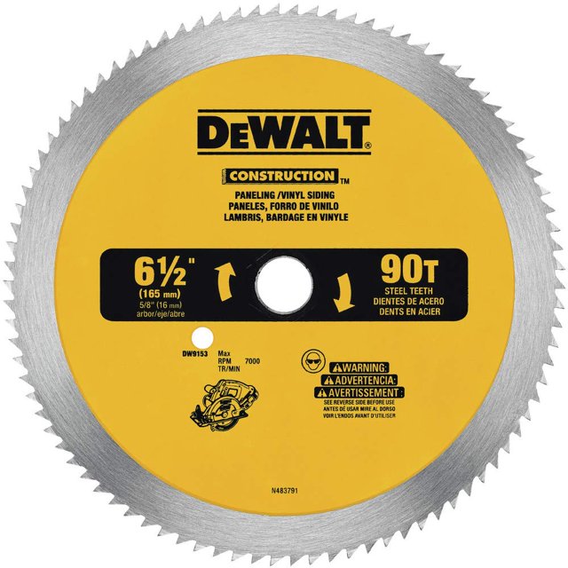 Hoja de sierra circular DEWALT DW9153, 16,5 cm, 90 dientes, vinilo