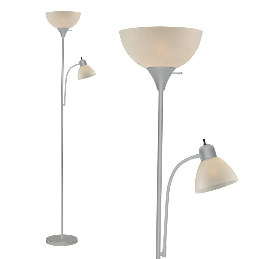 Adjustable Floor Lamp with Reading Light By Light Accents SILVER