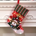 thumbnail image 5 of 18" Large Christmas Stockings with 3D Style Santa Snowman Reindeer Character Pattern for Christmas Decoration,Classic Pattern, 5 of 5