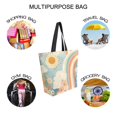 thumbnail image 7 of FORMRS Womens Canvas Tote Bag with Zipper Inner Pocket Shoulder Handbag, Beige Rainbow Clouds, 7 of 7