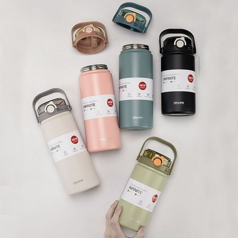 1L Stainless Steel Thermal Water Bottle Thermoses Vacuum Flask With Straw  Tumbler Portable Cold Hot Drinks Thermos Cup Fitness