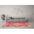 thumbnail image 3 of Ahgly Company Machine Washable Indoor Square Abstract Red Modern Area Rugs, 5' Square, 3 of 4