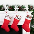 thumbnail image 2 of Northlight Santa and Snowman Christmas Stocking  - 19" - Red and White, 2 of 6