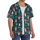 thumbnail image 2 of Balery Amanita Mushroom Camisa Casual de Manga Corta con Botones para Hombre, Texturizada, Estilo Cubano, para Playa, Verano-3X-Large, 2 of 5