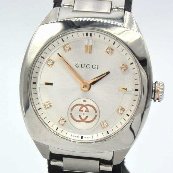 Pre-Owned GUCCI Interlocking G 29mm Watch, Pink Gold and Silver, Quartz,... (Good)