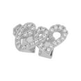 thumbnail image 5 of Unique Bargains 1 Pc Fake Grills Hip Hop Double Heart Rhinestone Teeth Grillz Silver Tone, 5 of 6
