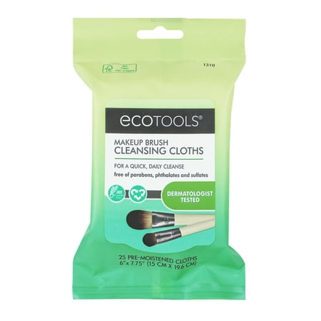 EcoTools Makeup Brush Cleansing Cloths, 25 count