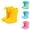 Yellow, variant on Kids' Mid Calf Rain Boots Basic Slip On Non-Slip School Outdoor Rainny Footwear for All Season