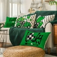 thumbnail image 5 of ST Patricks Day Polka Dots Lucky Clover Truck Hello Shamrocks Throw Pillow Covers, 12 x 20 Inch Buffalo Plaid Bow Tie Decoration for Sofa Couch Set of 4, 5 of 6