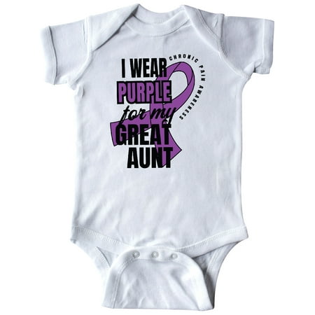 

Inktastic Chronic Pain I Wear Purple For My Great Aunt Gift Baby Boy or Baby Girl Bodysuit