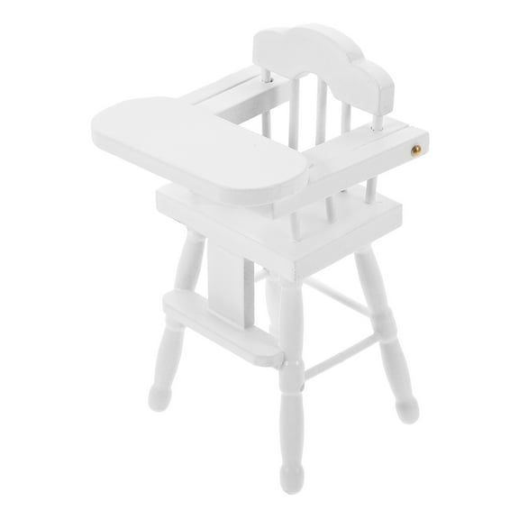 LEORX Miniature Chair Model Wooden Highchair Furniture White 1Set