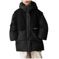 thumbnail image 2 of Parkas de manga larga para otoño e invierno para niños, de color liso, con capucha, de manga larga, gruesas y cálidas, bonitas y casuales, para niños y niñas, parte superior de poliéster., 2 of 7