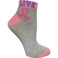 thumbnail image 3 of 60 Pairs of Pink Ribbon Breast Cancer Awareness Ankle/Crew Socks for Women (Assorted D (Crew)), 3 of 4