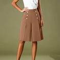 thumbnail image 4 of BUIGTTKLOP Plus Size Dress Shorts for Women High Waisted Business Casual Shorts Wide Leg Pleated Work Shorts, 4 of 6