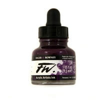 Daler-Rowney FW Acrylic Artists Ink, 1 oz. Dropper-Top Bottle, Purple Lake