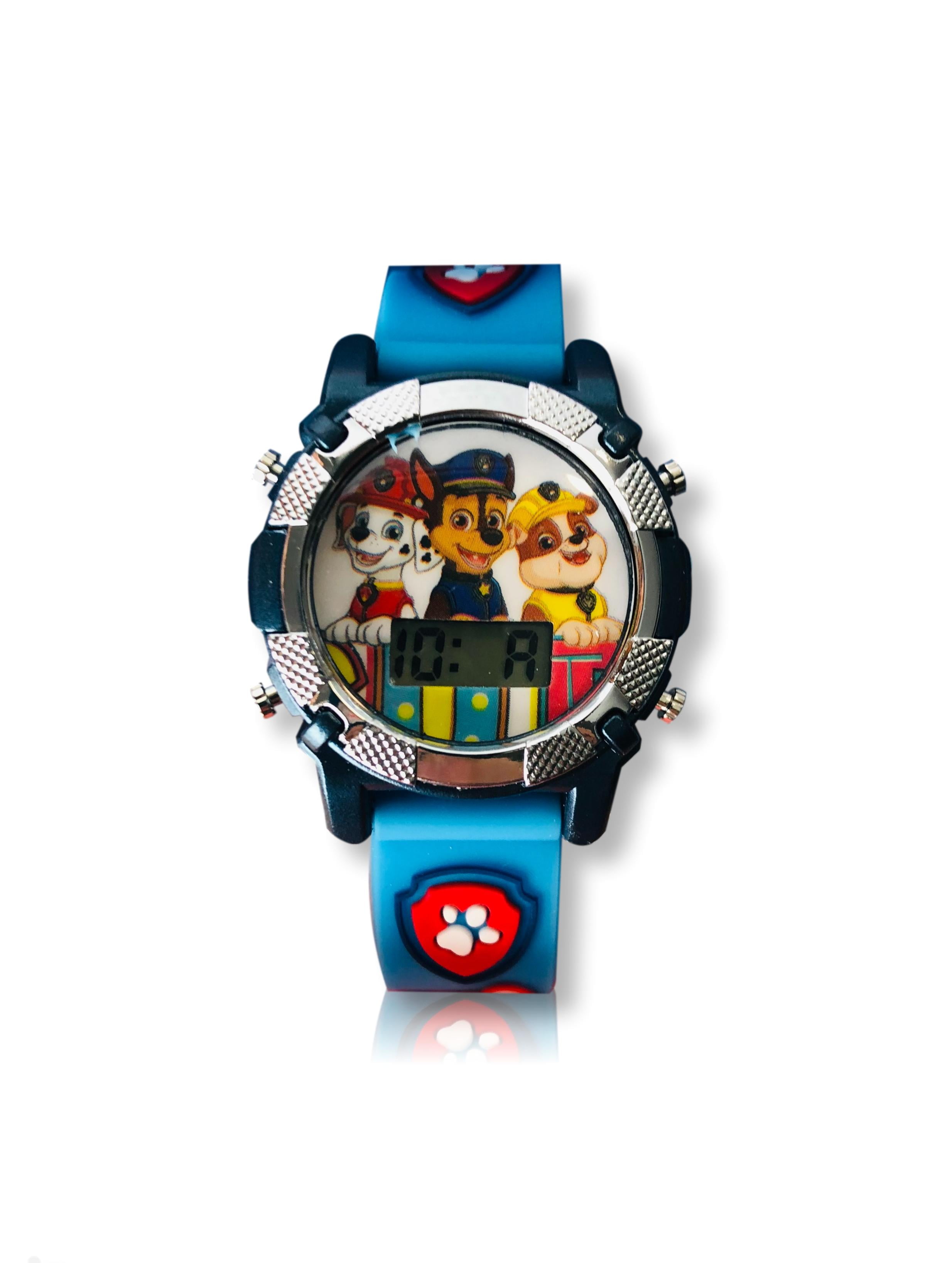 Nickelodeon Paw Patrol Metallic Light Up Kids LCD Watch in Blue - PAW4347WM