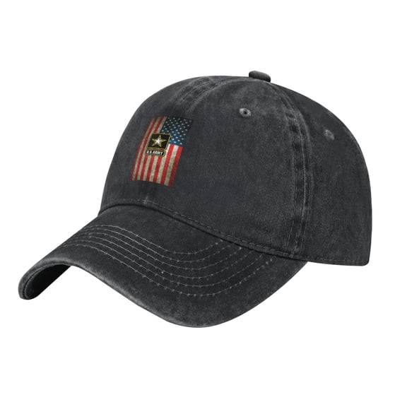 Us Flag With Army Logo Cowboy Hat Baseball Hat Trucker Hat For Men Women Retro Denim Hats Baseball Cap Dad Hat