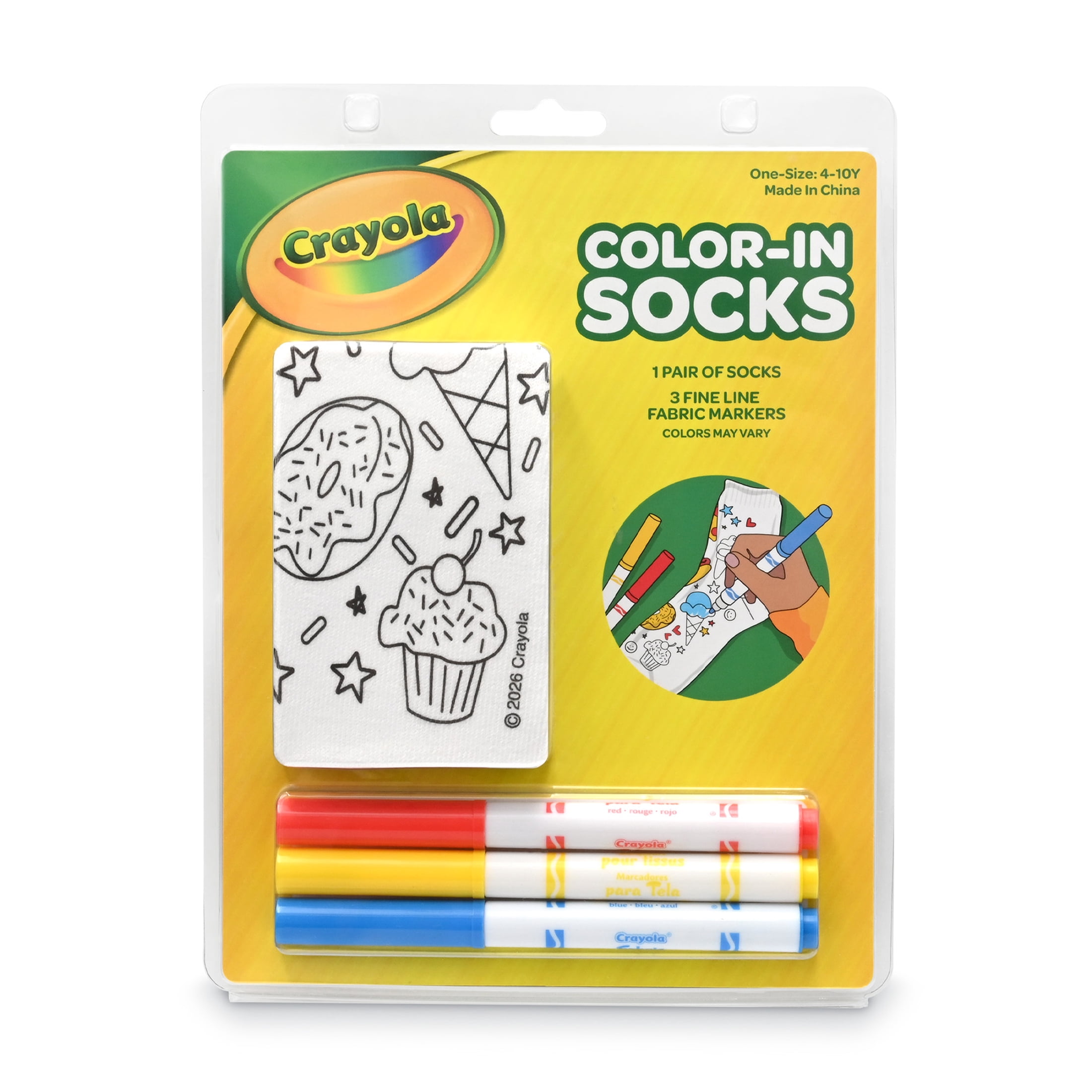 Crayola Color-In Socks Unisex Kids One Size