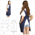 thumbnail image 3 of miduoduo-Cotton Linen Japanese Apron Halter Cross Back Bandage X Shape Aprons Two Pockets, 3 of 4