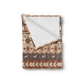 thumbnail image 2 of Colorful Soft Flannel Fleece Throw Blanket, Native Culture Geometric Motif Pattern, Cozy Plush for Indoor and Outdoor Use, 50" x 60", Brown Cinnamon Orange, by Ambesonne, 2 of 5