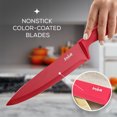 thumbnail image 6 of JoyJolt 12 Piece Kitchen Knives Set - 6 Stainless Steel Kitchen Knife Set with Blade Guards - Chef Knife, Bread Knife, Slicer Knife, Santoku Knife, Utility Knife, Paring Knife - Multi-Colored, 6 of 7