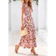 thumbnail image 4 of Vestido midi PRETTYGARDEN 2025 con estampado floral con cuello en V y volantes para mujer, 4 of 9