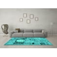 thumbnail image 3 of Ahgly Company Indoor Rectangle Patchwork Turquoise Blue Transitional Area Rugs, 5' x 7', 3 of 4