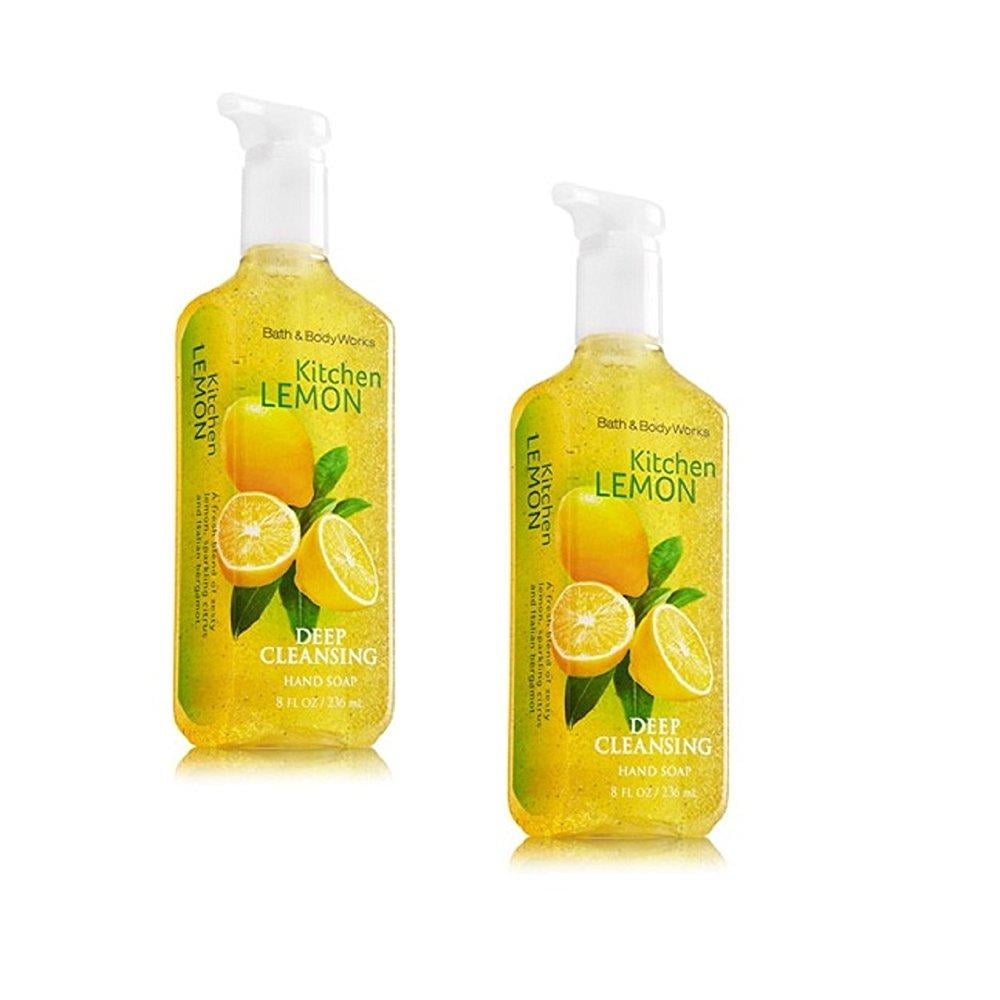 bath and body works deep cleansing hand soap, kitchen lemon, lot of 2