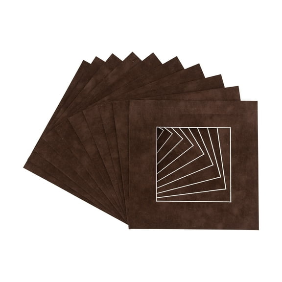 Cocoa Suede Acid Free 16x16 Picture Frame Mats with White Core Bevel Cut for 8x8 Pictures - Fits 16x16 Frame - Pack