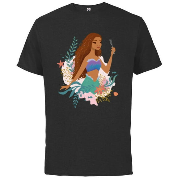 Disney The Little Mermaid Ariel Undersea Discovery - Short Sleeve Cotton T-Shirt for Adults - Customized-Black