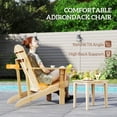 thumbnail image 3 of Outsunny Wood Adirondack Chair, Wooden Outdoor & Patio Seating, Natural, 3 of 9