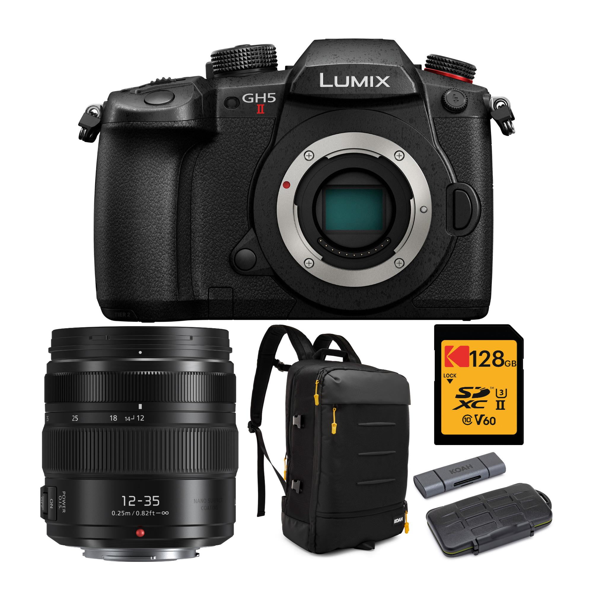 Moskee Van hen Ook Panasonic LUMIX GH5 II Mirrorless Camera Body with 12-35mm Lens Bundle -  Walmart.com