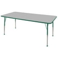 thumbnail image 1 of Rectangle 36"x72" Table & Eight 12" Chairs-Color:Grey/Green,Leg Option:Standard Ball, 1 of 2