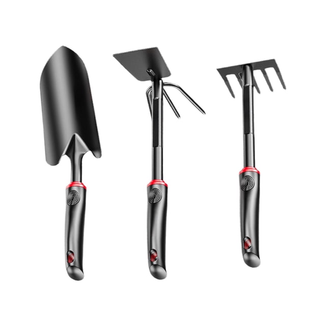 Hand Hoe Garden Tool, 3-Piece Garden Shovel Set Steel Planting and Digging Tools, Earth Loosening Rake, Garden Tool Set