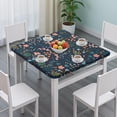thumbnail image 3 of Pioneer Flower Floral Print Pattern Square Fitted Tablecloth with Elastic Edge,Square Table Cover,Washable Elastic Table Cover for Home Kitchen Party Decor 36"x36", 3 of 6
