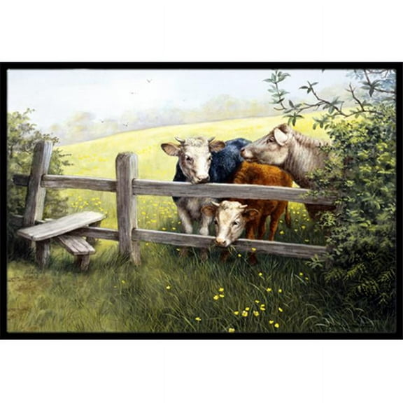 Cows in a Buttercup Meadow Indoor or Outdoor Mat, 18 x 27