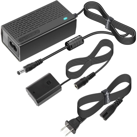 ERDS-NP-FZ100 Dummy Battery AC Power Supply Adapter Kit for Sony Alpha A6600 A6700 ZV-E1, FX3 FX30 A7CII ZV-E10II, A7C A7CR A1 A7III A7IV A7RIII A7RIV A7RV A7SIII A9 A9II A9R A9S Cameras.
