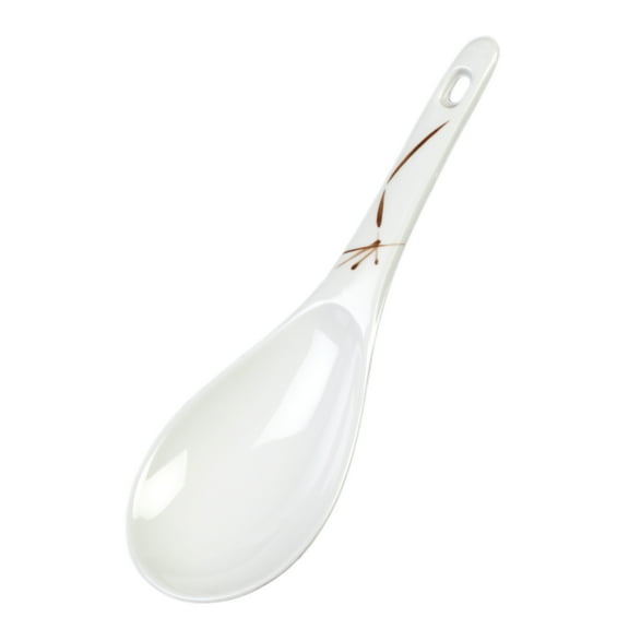 Excellante Melamine Dinnerware Collection 1-1/2 oz., 8-1/4" x 2-3/4" Rice Ladle Bamboo, Comes in Dozen