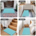 thumbnail image 6 of Turquoise Checkered Door Mat Indoor Outdoor, Farmhouse Buffalo Plaid Non Slip Welcome Mat with Rubber Backing, Absorbent Fabric Front Door Mats Entryway Rug for Home Patio Entrance 24"x36", 6 of 9