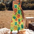 thumbnail image 2 of Lunarable Pineapple Design Sleeveless Dress Woman Fashion Long Dresses Women's Summer Suit Dress 2025, 2 of 7