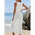 thumbnail image 5 of Women'S Long Crochet Beach Cover-Up Swimsuit Mesh Swimsuit Beach Long Sleeveless Dress Summer White M, 5 of 8