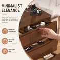 thumbnail image 4 of Blotout Solid Wood Dresser for Bedroom, 55"W x 33"H Mid Century Modern 7 Drawer Dresser with Charging Station, Handleless Wood Chest of Drawers for Living Room Entryway Hallway, 4 of 10