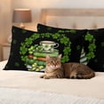 thumbnail image 3 of St Patrick's Day Outdoor Waterproof Pillow Covers, Shamrock Leaf Coffee Cups Books Dark Green Decorative Rectangle Throw Pillowcase Sofa Cushion Sham for Patio/Couch/Chair, 20"x12" 2 Pack, 3 of 8