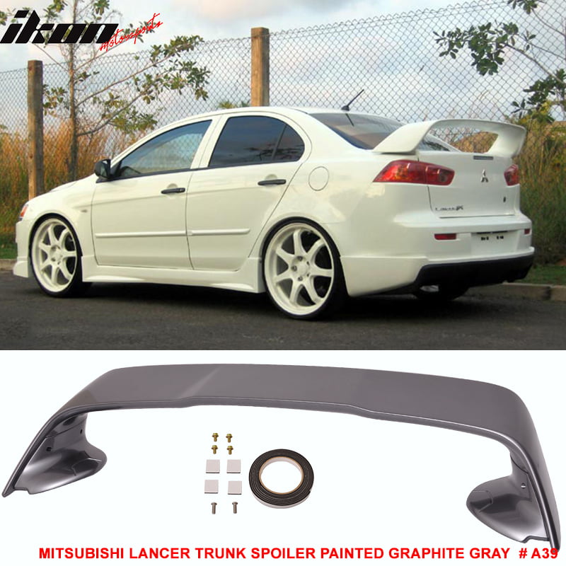 Fits 08-17 Mitsubishi Lancer OE Trunk Spoiler Painted A39 Graphite Grey Pearl