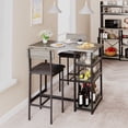thumbnail image 2 of Gaderth Dining Table Set For 2, 3 Piece Bar Table Set With 2 Upholstered Stools, Counter Height Kitchen Table Set With 3 Tier Storage Shelves For Small Kitchens Apartments Breakfast Nooks, 2 of 7