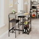 thumbnail image 4 of Juego de Mesa Barra para 2 con Almacenamiento - Mesa y 2 Sillas Tapizadas, 3 Estantes - Mueble Altura Barra Moderno para Espacios Pequeños y Apartamentos - Color Gris Rústico, 4 of 8