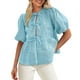 thumbnail image 1 of Blusa PRETTYGARDEN para mujer, con lazo en la parte delantera, a rayas, verano 2025, 1 of 9