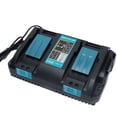 thumbnail image 3 of 18V Dual Port Lithium Battery Charger Fast Charger Replacement for DC18RD Li Ion Battery 100-240VUS Plug 110?220V, 3 of 5