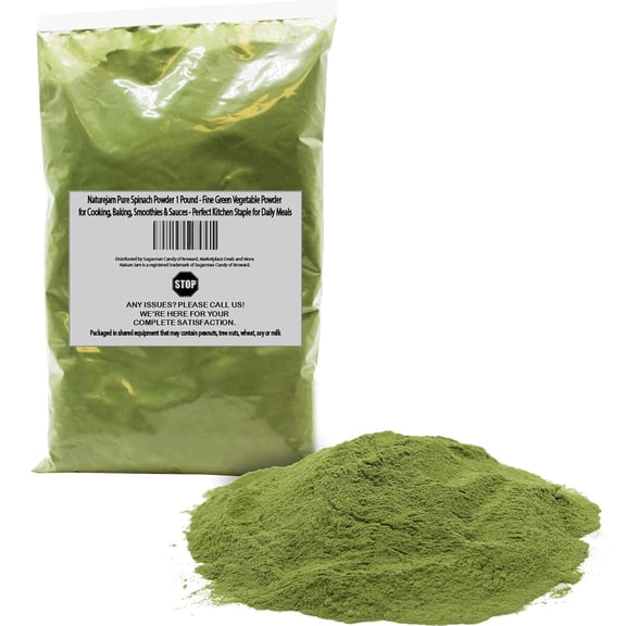 Naturejam Pure Spinach Powder 1 Pound - Fine Green Vegetable Powder for Cooking, Baking, Smoothies & Sauces - Perfect Kitchen Staple for Daily Meals