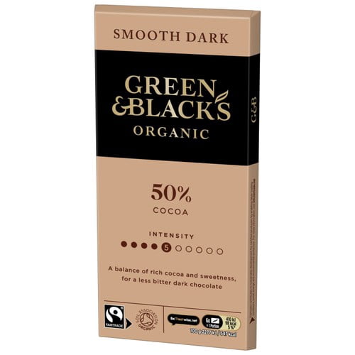 Green & Black's Smooth 50% Dark Chocolate Bar 90g, British Import (Pack of 3)